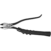 Klein Tools M2017CSTA Slim Head Ironworker Pliers, Made in USA, Milkers Cushion Grip, Side Cutters with Aggressive Knurl, 9-Inch