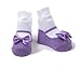 Baby Girl Socks with Mary Jane or Sneaker Shoe Look - Non-slip Gripper Soles - 3 or 6 Pairs - Soft Cotton