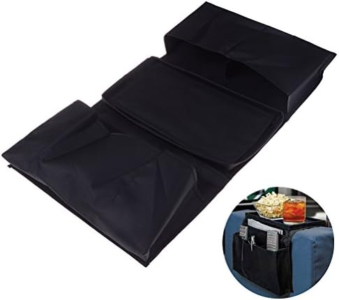 LIUMANG TV Remote Control Organizer Holder, Drapes Over Sofa Armrest Organizer - 5 Pocket Organizer Tray
