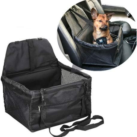Car seat transport bag for dogs, cats, pets, with safety belt and soft blanket inside