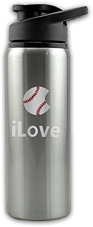 Baseball Logo ILove Baseball Single Layer 304 Stainless Steel + PP Cycling Bottles