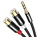 UGREEN 3.5MM Male to 2 RCA Female Jack Stereo Audio Cable Y Adapter Gold Plated Compatible for iPhone, iPod, iPad, MP3, Tablets, HiFi Stereo System, Computer Sound Speaker primary