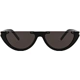 Saint Laurent Women's Cat Eye Sunglasses, Recycled Acetate Frame, Brown Lenses, Designer Eyewear, Luxury Fashion Sunglasses, UV Protective Lenses, 58mm