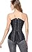 Charmian Women's 26 Steel Boned Brocade Long Torso Hourglass Body Shaper Corset Black XXXXXXX-Large