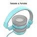MXditect On Ear Headphones with Mic Lightweight and Foldable Blue
