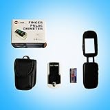 Zacurate Premium Fingertip Pulse Oximeter Blood Oxygen Saturation Monitor with black silicon cover, lanyard, pouch and batteries (Snowy White)