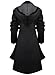 Susanny Womens Modern Button Closure Asymmetrical Winter Long Trench Jackets Coat, L(US M), Black