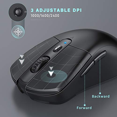 Bluetooth Mouse, Jelly Comb 2.4G USB Wireless Mouse Dual Mode Wireless