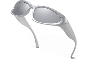 aisswzber Wrap Around Sports Sunglasses for Men Women Fashion Oval Thick Frame Lightweight Durable Plastic for Outdoor UV400