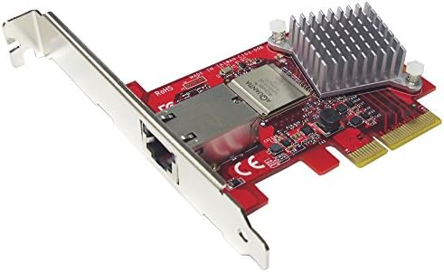 Ableconn PEXNW-103 1-Port 10GBase-T/NBASE-T PCI Express Ethernet Network Card (Tehuti TN4010 + Aquantia AQR105 transceiver) - 5-Speed RJ-45 Low Profile PCIe x4