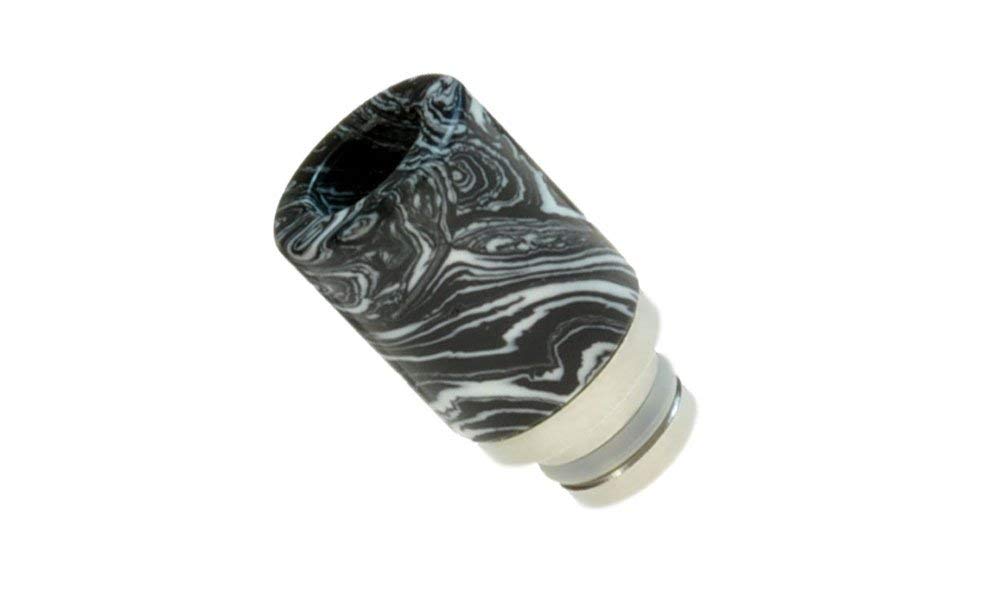 Armerah Stumpy 510 Drip Tip eCig Mouthpiece Short/Medium Turquoise/Steel Single in Black-White