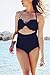 Cupshe Fashion Women's Sexy Irregular Hem One Piece Padded Bikini Set (Large), Black
