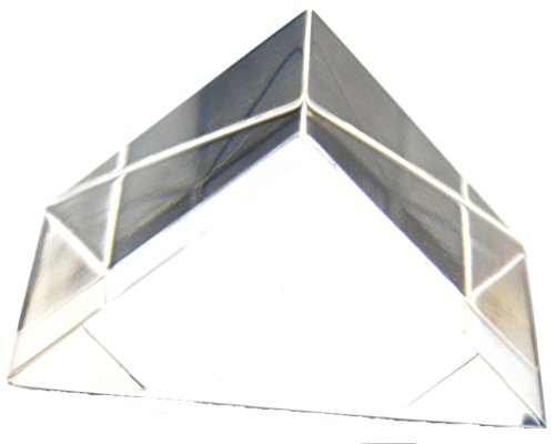 EISCORight Angled Prism, 2.1" (55mm) Length, 1.5" (38mm) Hypotenuse - Triangular, 90x45x45 Degree Angles Polished Acrylic Excellent for Physics, Light Refraction & Wavelength Experiments- Eisco Labs