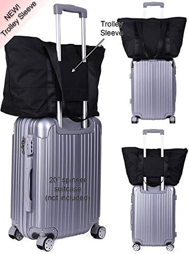 Nylon Family Travel Tote Beach Bag with Zipper for Women, Teacher or Nurse (Black) 4 Nylon Family Travel Tote Beach Bag with Zipper for Women, Teacher or Nurse (Black)