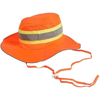 Ironwear 1271-O Booney Hat with adjustable neck strap, LG/XL, Orange