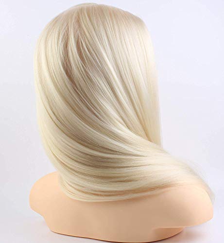 24" Cosmetology Mannequin Manikin Heads with Hair ,Salon Styling Practice Braiding Doll Head- Synthetic Hair -Blonde Color