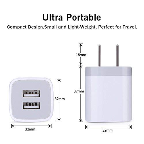 USB Plug, USB Wall Charger 3 Pack, GiGreen Dual Port Electrical Plug Wall Outlet Charger Cube 5V 2.1A Charging Block Compatible iPhone 16 15 14 13 12 11 X,Samsung S25 S24 S23 S20 S10 S9 Note20,LG,Moto