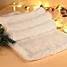 OurWarm Christmas Table Runner 72 x 15 Inch, Snowy White Faux Fur Table Runner for Christmas Table Decorations