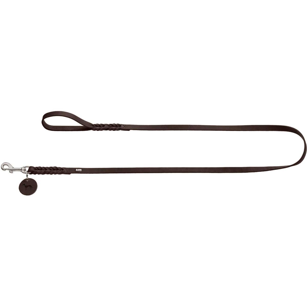 HUNTER Leash Solid Education, 16/150 Soft genuine cow leather, dark brown