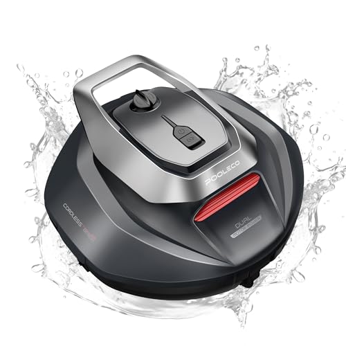 Pooleco Robotic Pool Cleaner, Pool Vacuum for Above & In-Ground Pool, Dual-Motor Suction, 90Mins Runtime Automatic Self-Parking, 2.5h Fast Charging, Up to 850 Sq.ft, Pooleco S110