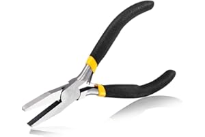 SPEEDWOX Duck Bill Fine Pliers Flat Nose Pliers for Jewelry Making Long Reach 5 Inches Mini Precision Smooth Flat Jaws Non-Sl