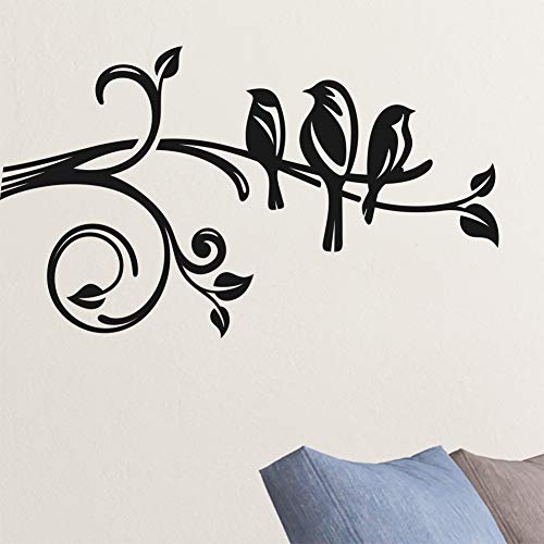 Birds on Tree Branch Sticker Decals Vinyl Wall Art Floral Living Room Mural Birds Peace Vinyl Wall Art Home Decoration Mural