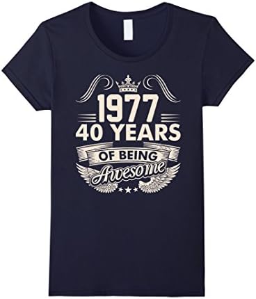 Women's 1977 Year 40 Years Of Being Awesome Tshirt XL Navy