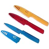 Kuhn Rikon 4-Inch Nonstick Colori Paring Knife, Set of 3