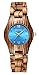 LEFTLY Women Wooden Watch Quartz Movement Lightweight Blue Face Analog Wrist Watches