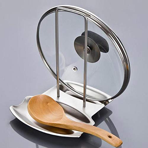 JISETY Stainless Steel Pan Pot Rack Cover Lid Rest Stand Spoon Sponge Holder Shelf Kitchen Cooking Accessories Storage