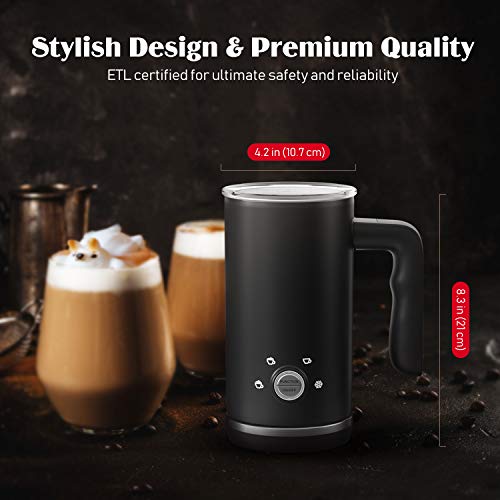 Milk Frother, Electric Milk Frother and Steamer, Large Capacity 4 in 1 Automatic Foam Maker for Hot & Cold Milk Foam, Stainless Steel Coffee Frother for Cappuccino, Latte, Hot Chocolate, 120 V - Thumbnail 4