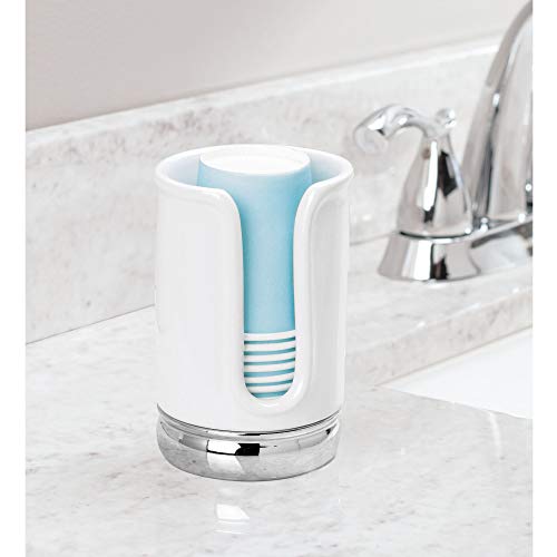 InterDesign York Ceramic Disposable Paper Cup Dispenser for Bathroom