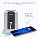 10ft Power Strip Tower Wireless Charger SUPERDANNY Surge Protector Extension Cord 10A 9-Outlet 4.5A 4 USB Electrical Charging Station Universal Socket for Laptop Phone White and Gray