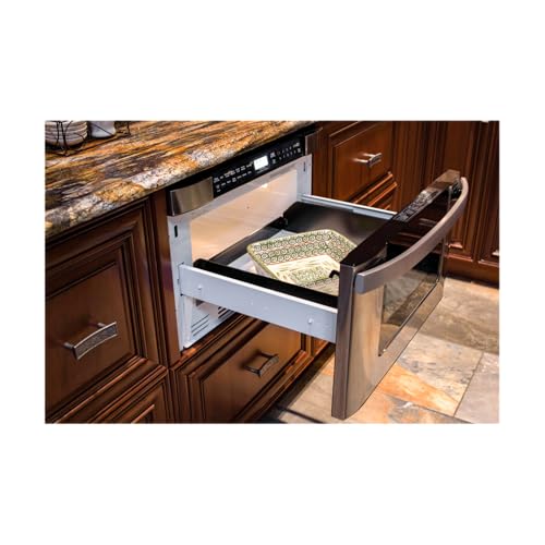 SHARP KB6524PSY Microwave Drawer Oven, 24-inch, 1.2 Cubic Feet, 950 Watt, Angled Touch Control Panel, Stainless Steel
