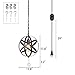 Creatgeek Industrial Plug in Pendant Light,16.4' Ft Hanging Cord and On/Off Dimmable Switch Mini Globe Chandelier,Vintage Oil Rubbed Bronze Ceiling Light Fixture for Kitchen Dining Room Bedroom-1 Set