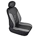 Motor Trend Two Tone PU Leather Car Seat Covers - Black Classic Accent Gray Sides - Premium Leatherette - Front Pair