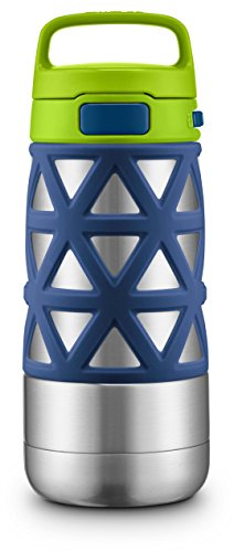 Ello Max Stainless Steel Water Bottle, Navy/Green, 14 oz