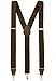 Hold'Em Suspender for Men Made in USA Y-Back Genuine Leather Crosspatch Clip on tuxedo suspenders - Brown (Regular - 46