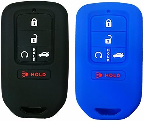 Btopars 2pcs Key Fob Cover For GMC Acadia/Terrain 2017-2020 - 3 Buttons Silicone Protector, Black Gray - View #8