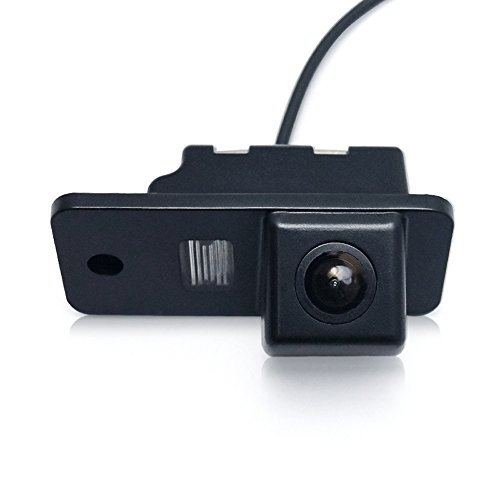 Waterproof Backup Camera HD Color License Plate Car Rear View CCD with 170 Degree Viewing Angle Night Vision for Audi A3 A4 (B6/B7/B8) Q5 Q7 A8 S8 (Model 1 =0728 with single screw hole)