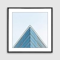 Framed Canvas Wall Art Geometric Building Canvas Prints Home Artwork Decoration for Living Room,Bedroom - 16x16 inches