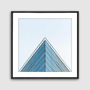 Framed Canvas Wall Art Geometric Building Canvas Prints Home Artwork Decoration for Living Room,Bedroom - 16x16 inches