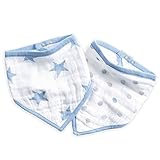 aden by aden + anais Bandana Bib, 100% Cotton Muslin, Soft Absorbent 3 Layers, Adjustable, 8.5” X 16”, 2 Pack, Dapper