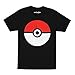Pokemon Poke Ball Adult Black T-Shirt (Adult XX-Large)