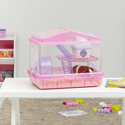 IRIS 2-Tier Hamster Cage, Trans Pink - Thumbnail 2