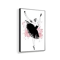 Framed Canvas Home Artwork Decoration Elegant Ballerina Canvas Wall Art for Living Room, Bedroom - 16x24 inches