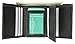 100% Leather Tri-fold Mens Wallet Black #961107