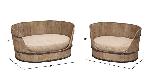 Deco 79 Classic Style Pet Bed Set with Handmade Wood