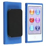 Importer520 Belt Clip TPU Rubber Skin Case Cover for Apple iPod Nano 7th Generation 7G 7 (Blue)