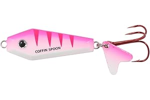 NORTHLAND TACKLE Northland Fishing Tackle Buck-Shot Coffin Ice Fishing Jigging Spoon Lure, Assorted Sizes & Colors for Walleye, Perch, Crappie, & More